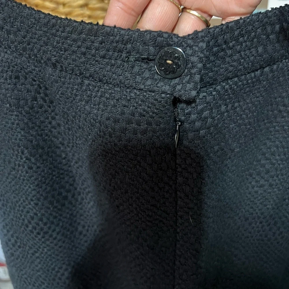 Chloe Embossed Noir Cotton Pencil Skirt FR 38